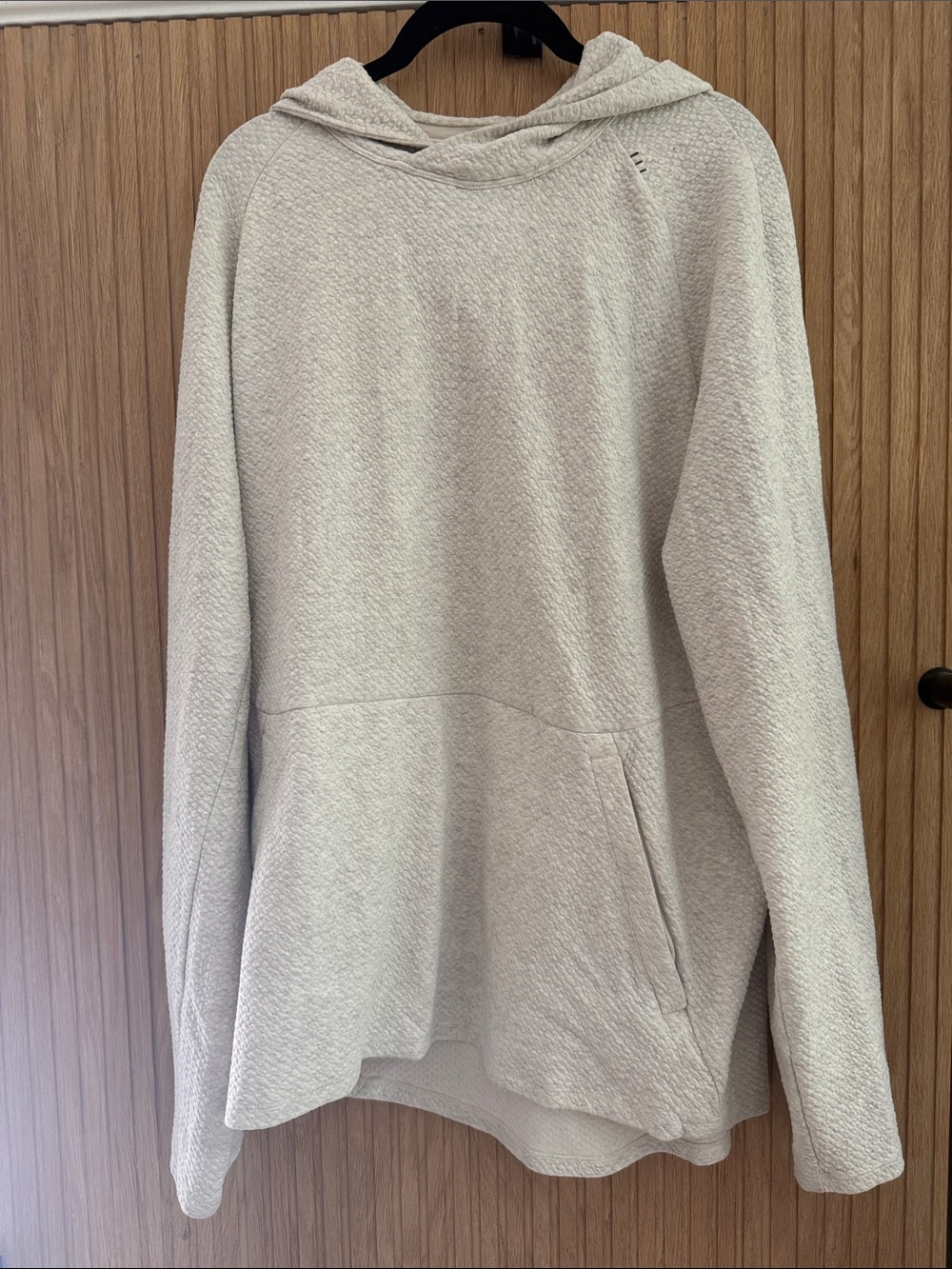 Lululemon men's large Light Cream waffle hoodie athletic tech fleece limited